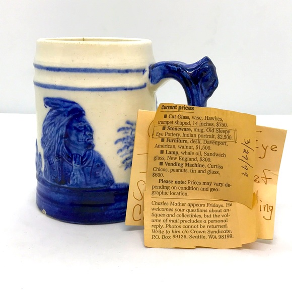 Rare Antique Old Sleepy Eye Pottery Mug - Picture 2 of 8